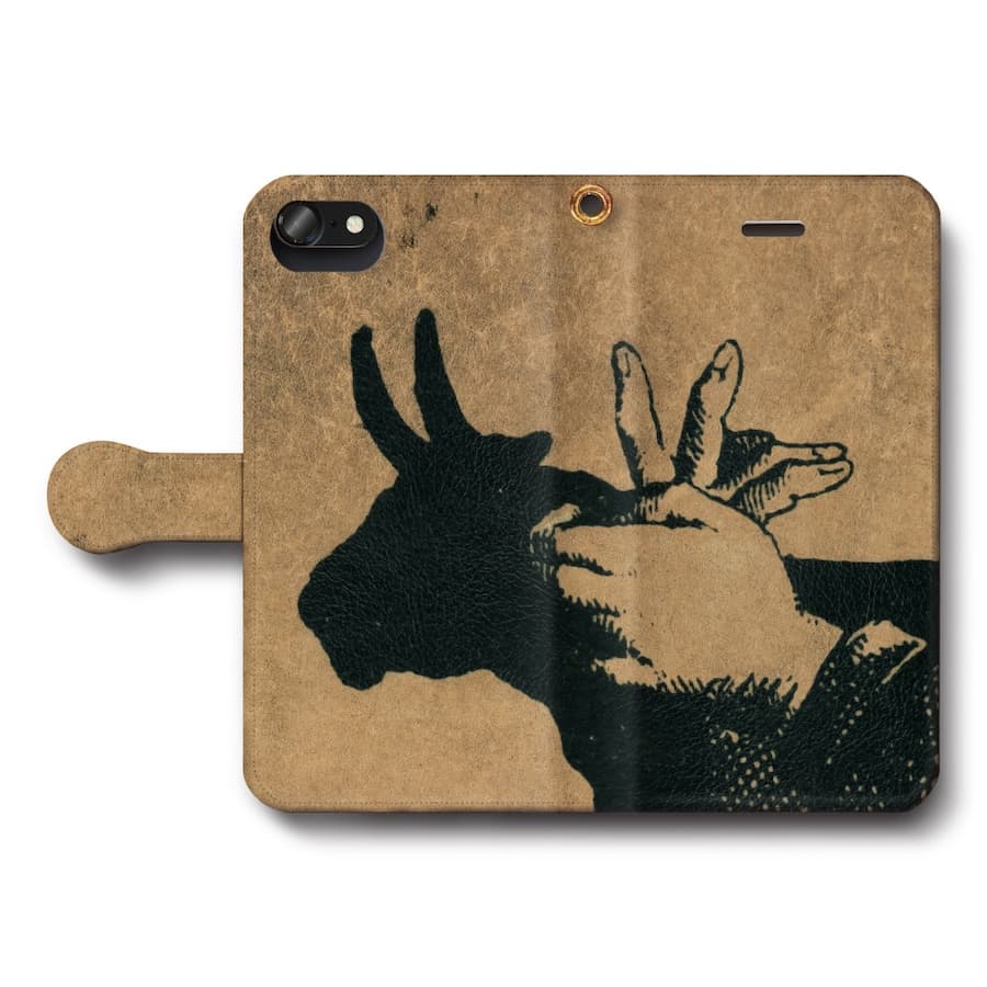スマホケース手帳型 全機種対応 マッチラベル 影絵 雄牛 iPhone12Pro iPhone16Pro iPhone8 iPhone7 iPhoneSE第三世代 Galaxy Xperia 名画 絵画 iPhone13