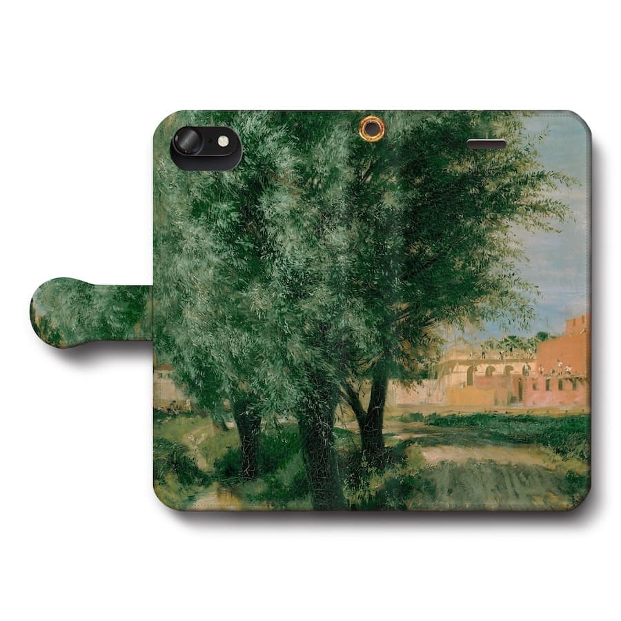 スマホケース手帳型 全機種対応 アドルフ メンツェル 牧草地の建設現場 iPhone16e GalaxyS25 AquosSense9 iPhone12 IPhone13Pro iPhoneSE3 第三世代 Xperia10lV