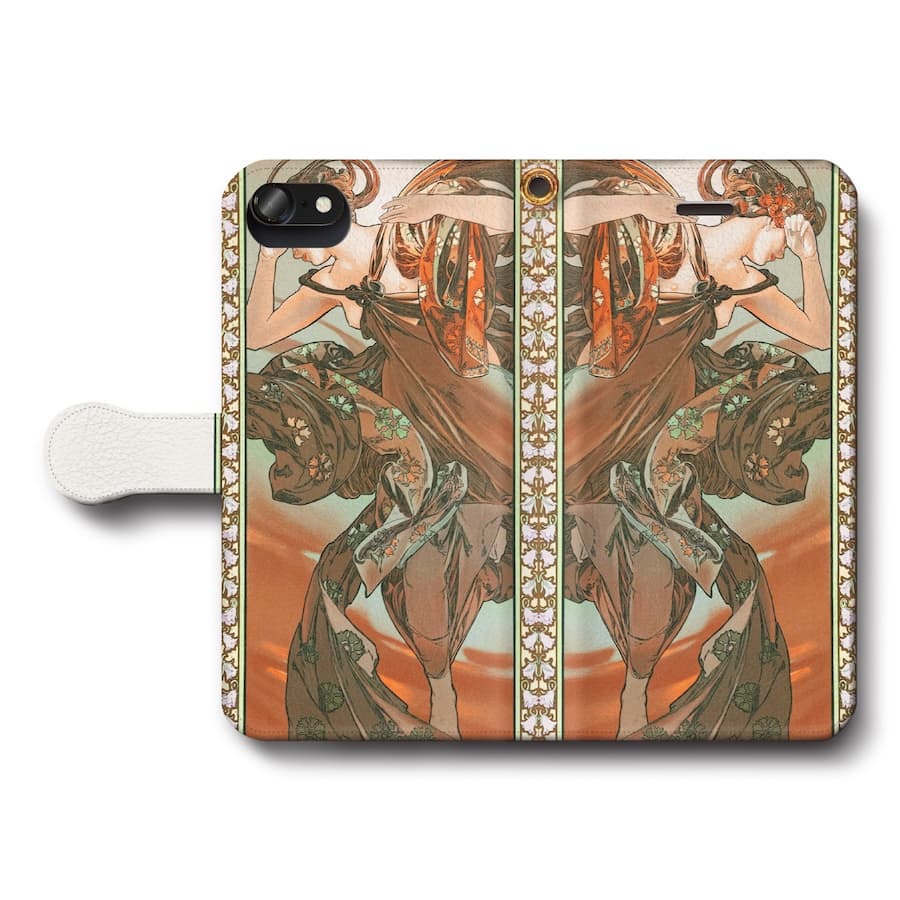 スマホケース手帳型 全機種対応 アルフォンス ミュシャ 四つの星 宵の明星 iPhone15Pro iPhone13mini 絵画 人気 あいふぉん iPhone17 iPhone12mini iPhone12Pro iPhone16