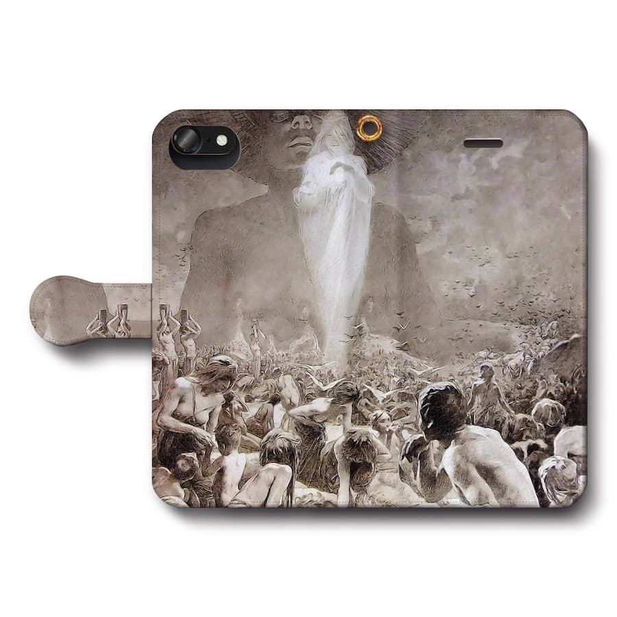 スマホケース手帳型 全機種対応 アルフォンス ミュシャ 主の祈り デッサン3 iPhone13 ケース GooglePixel9 Pixel9Pro 絵画 人気 iPhone16Pro iPhone12 保護 耐衝撃 iPhone15