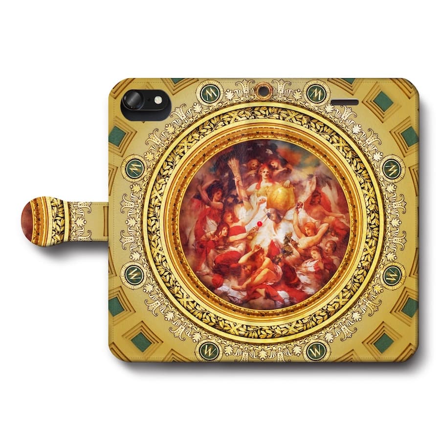 スマホケース手帳型 全機種対応 ブラッシュフィールド ウィスコンシン州 天井壁画 iPhoneSE3 ケース iPhone12 スマホカバー iPhone16e IPhone17e 絵画 iPhone16Pro あいふぉん iPhone13 第2世代 SE2
