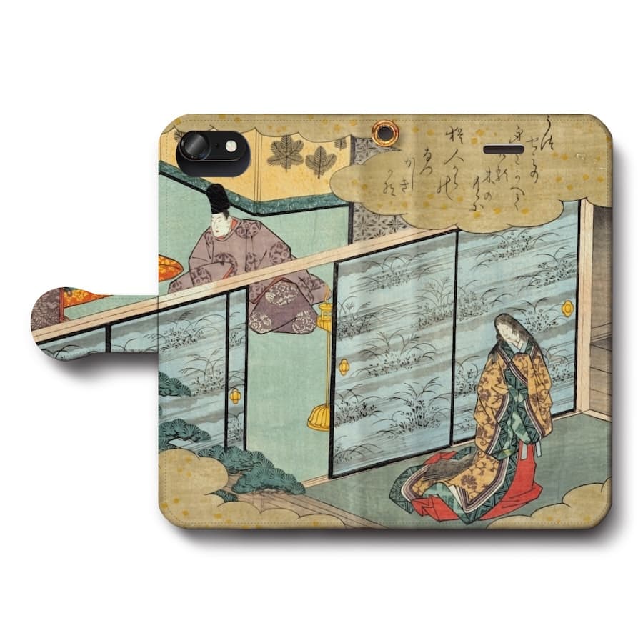 スマホケース手帳型 全機種対応 歌川広重 源氏物語五十四帖 空蝉 ケース カバー iPhone16e IPhone17e iPhone12Pro iPhoneXR Xperia iPhone15Pro iPhoneSE第二世代