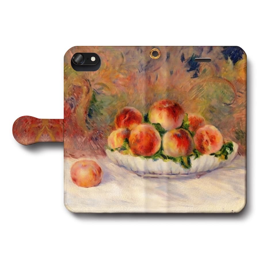 スマホケース手帳型 全機種対応 ルノワール 桃 iPhone15Pro iPhone13mini 絵画 人気 あいふぉん iPhone17 iPhone12mini iPhone12Pro iPhone16