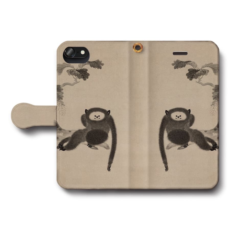 スマホケース手帳型 全機種対応 狩野山雪 猿猴図 iPhone13 ケース GooglePixel9 Pixel9Pro 絵画 人気 iPhone16Pro iPhone12 保護 耐衝撃 iPhone15