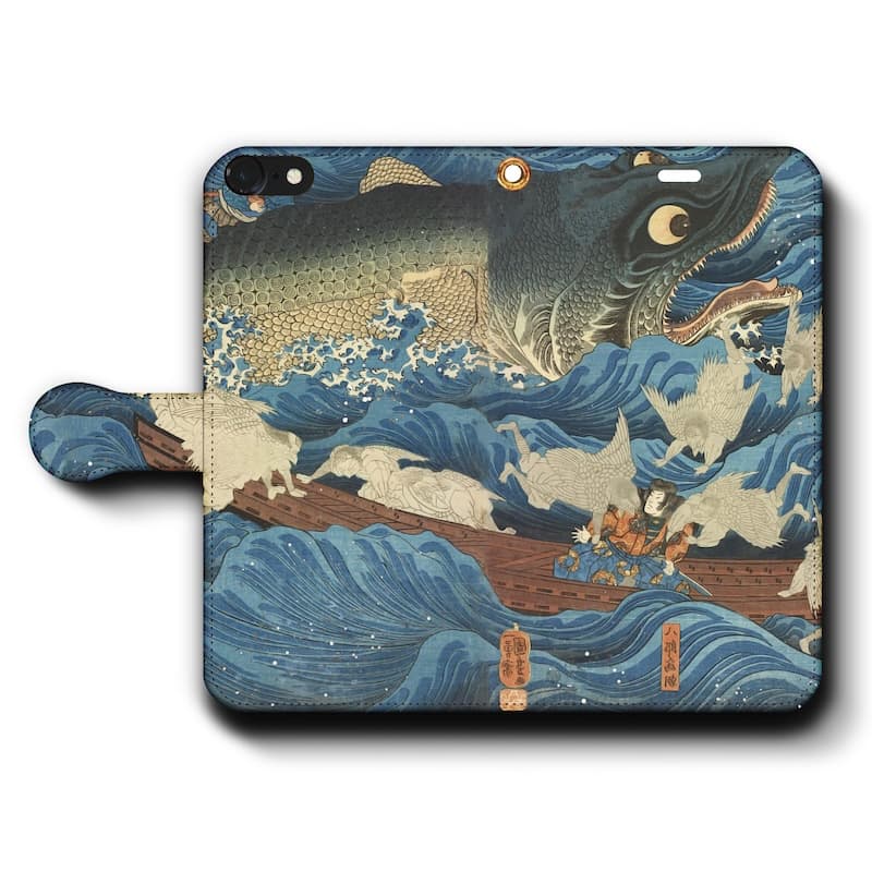 スマホケース手帳型 全機種対応 歌川国芳 讃岐院眷属をして為朝をすくふ図 個人蔵 iPhone8 ケース iPhone12mini あいふぉん 絵画 人気 IPhoneSE第三世代 SE3 iPhone13 iPhone16