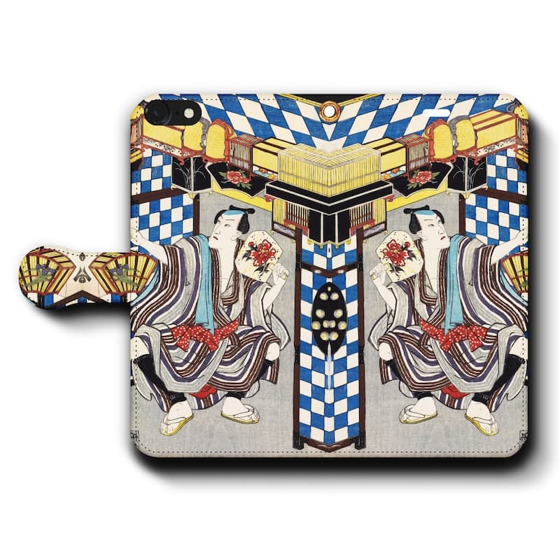 スマホケース手帳型 全機種対応 歌川国貞 駿河竹千筋細工 虫売り 八代目市川団十郎 ケース カバー iPhone16e iPhone12Pro iPhoneXR Xperia iPhone15Pro iPhoneSE第二世代