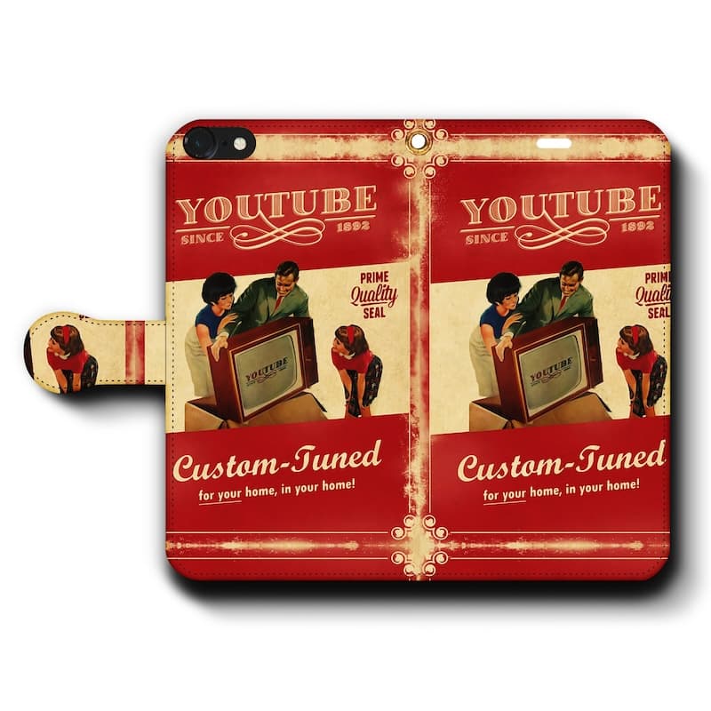 スマホケース手帳型 全機種対応 オールドポスター YOUTUBE iPhone15 iPhone8 ケース iPhone14Pro Xperia10Vl Xperia10V AQUOSsense8 第三世代