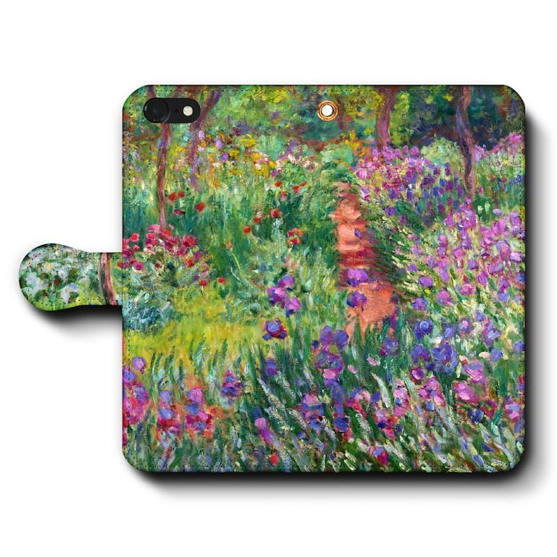 スマホケース手帳型 全機種対応 クロード モネ ジ ェルニーの庭のアヤメ iPhone13 ケース GooglePixel9 Pixel9Pro 絵画 人気 iPhone16Pro iPhone12 保護 耐衝撃 iPhone15