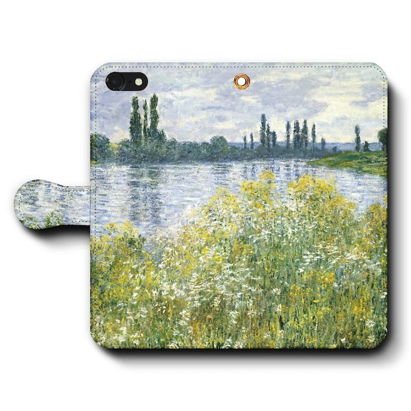 スマホケース手帳型 全機種対応 クロード モネ セーヌ川の川岸 ?ェトゥイユ iPhone15Pro iPhone13mini 絵画 人気 あいふぉん iPhone17 iPhone12mini iPhone12Pro iPhone16