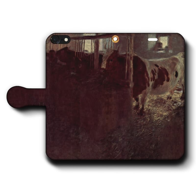 スマホケース手帳型 全機種対応 グスタフ クリムト 牛小屋 ケース カバー iPhone16e iPhone12Pro iPhoneXR Xperia iPhone15Pro iPhoneSE第二世代