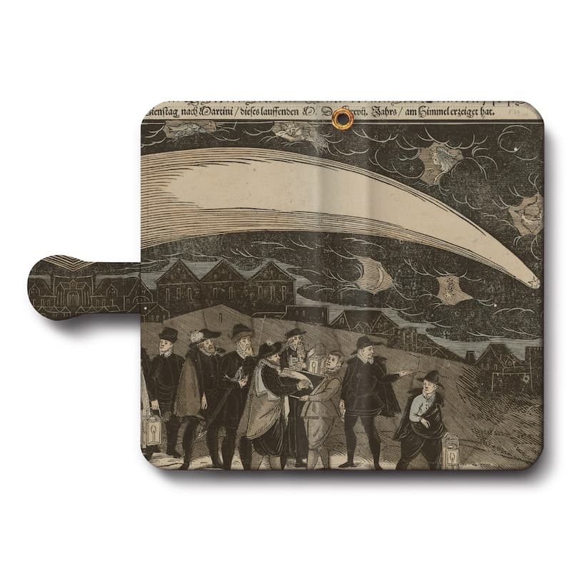 スマホケース手帳型 全機種対応 1577年彗星 iPhone12Pro iPhone16Pro iPhone8 iPhone7 iPhoneSE第三世代 Galaxy Xperia 名画 絵画 iPhone13