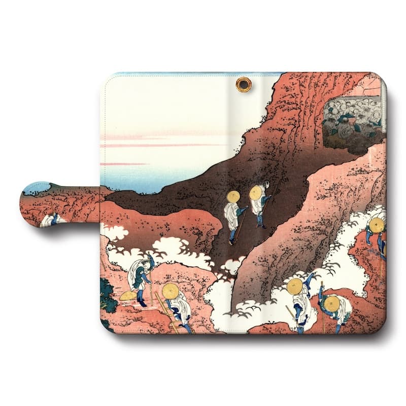 スマホケース手帳型 全機種対応 葛飾北斎 富嶽三十六景 諸人登山 iPhone12Pro iPhone16Pro iPhone8 iPhone7 iPhoneSE第三世代 Galaxy Xperia 名画 絵画 iPhone13