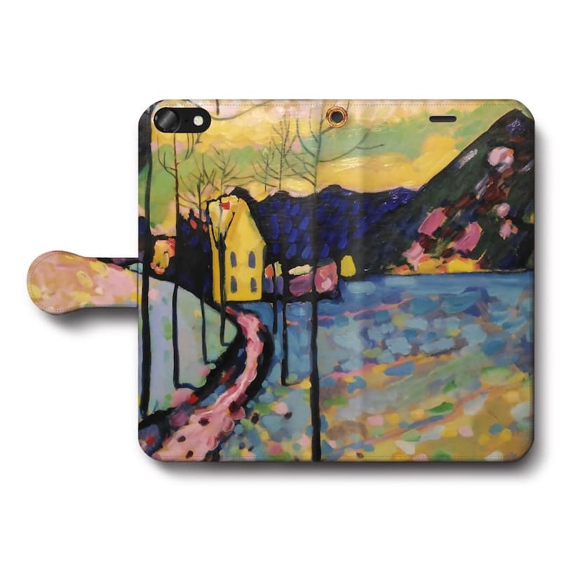 スマホケース手帳型 全機種対応 ワシリー カンディンスキー 冬のランドスケープ iPhoneSE3 第三世代 あいふぉん iPhone13 iPhone12Pro AQUOSsense9 最新機種 SE第二世代 Pixel9a