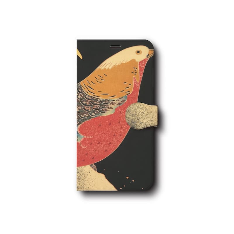 スマホケース手帳型 全機種対応 伊藤若冲 花鳥 版画4 iPhone12Pro iPhone16Pro iPh...