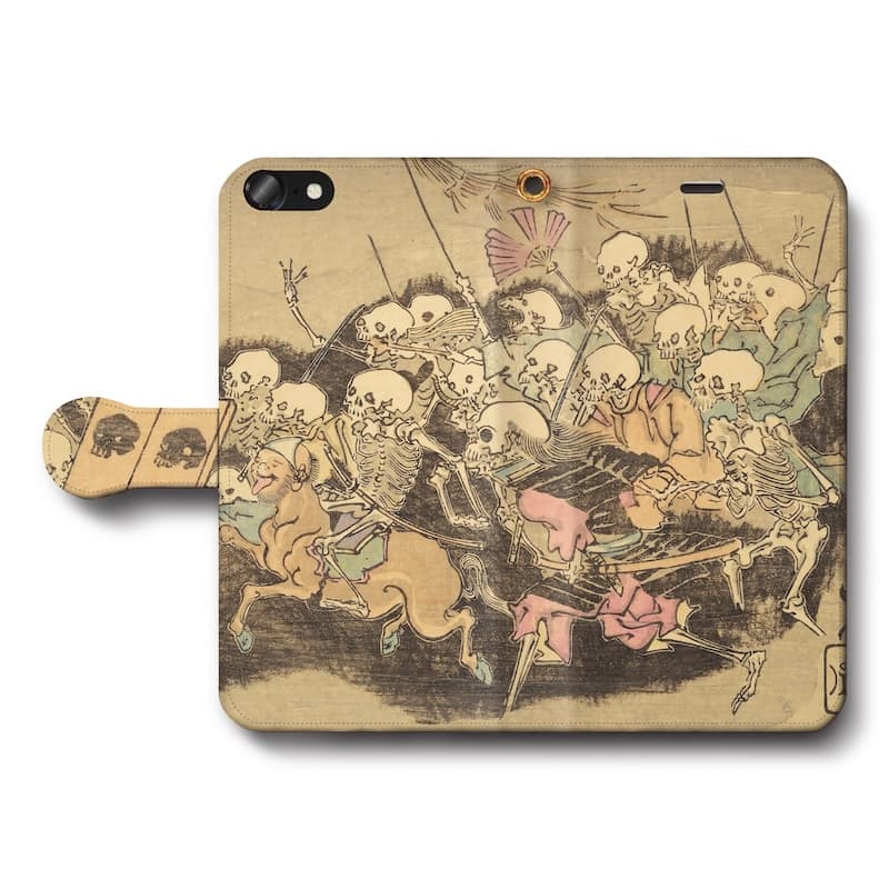 スマホケース手帳型 全機種対応 河鍋暁斎 百鬼画談 iPhone14Pro ケース iPhone15 iPhone12mini 絵画 人気 あいふぉん iPhone7 iPhone8 IPhone16e