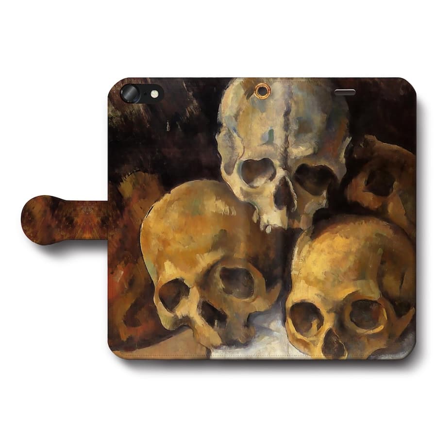 スマホケース手帳型 全機種対応 Paul Cezanne三つのドクロ iPhone13 ケース GooglePixel9 Pixel9Pro 絵画 人気 iPhone16Pro iPhone12 保護 耐衝撃 iPhone15