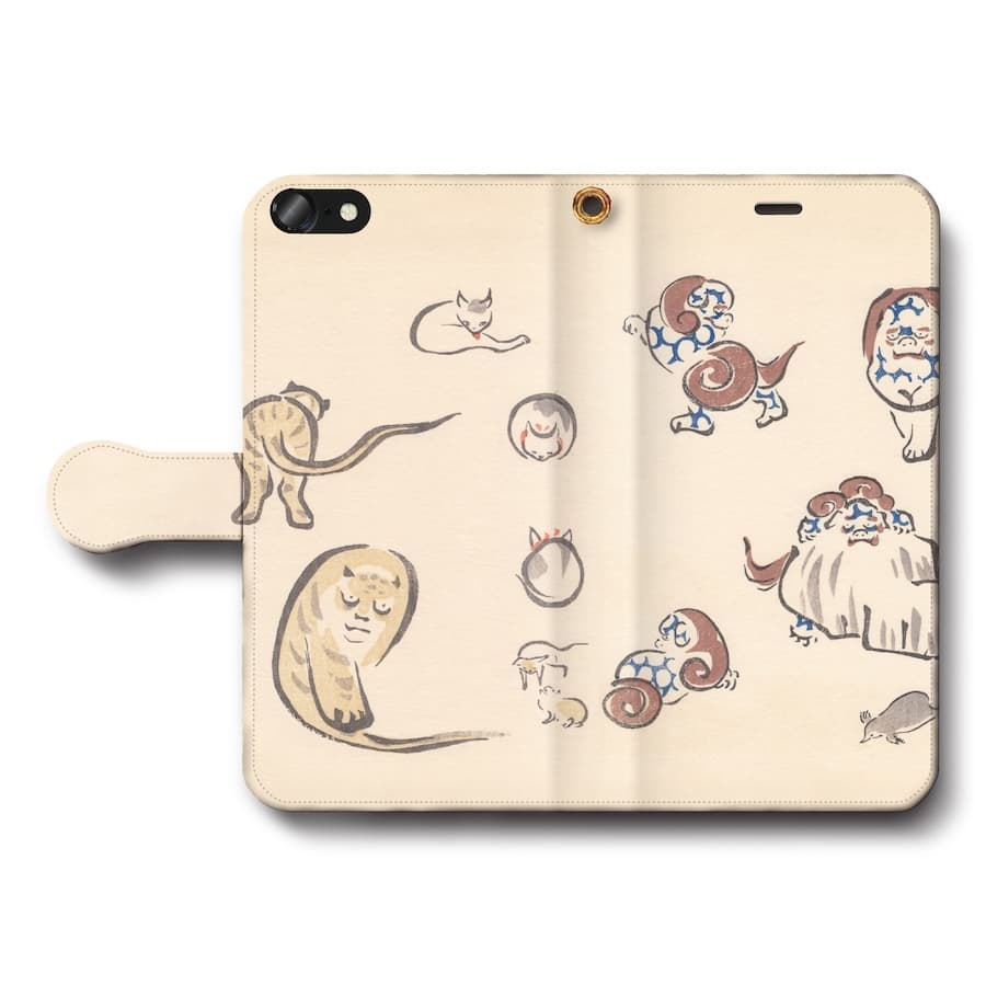 スマホケース手帳型 全機種対応 北尾政美 鳥獣略画式 全 鍬形?斎2 iPhone8 ケース iPhone12mini あいふぉん 絵画 人気 IPhoneSE第三世代 SE3 iPhone13 iPhone16