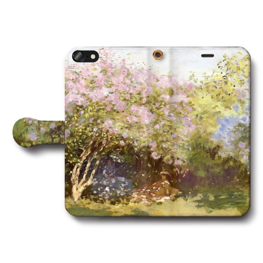スマホケース手帳型 全機種対応 モネ 陽だまりのライラック iPhone14Pro ケース iPhone15 iPhone12mini 絵画 人気 あいふぉん iPhone7 iPhone8 IPhone16e