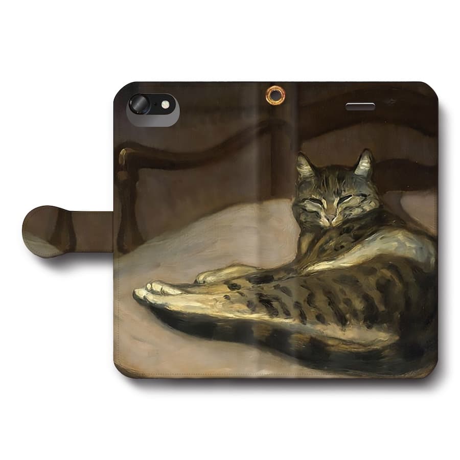 スマホケース手帳型 全機種対応 スタンラン 子猫をあやす猫 iPhoneSE3 ケース iPhone12 スマホカバー IPhone16e 絵画 iPhone16Pro あいふぉん iPhone13 第2世代 SE2