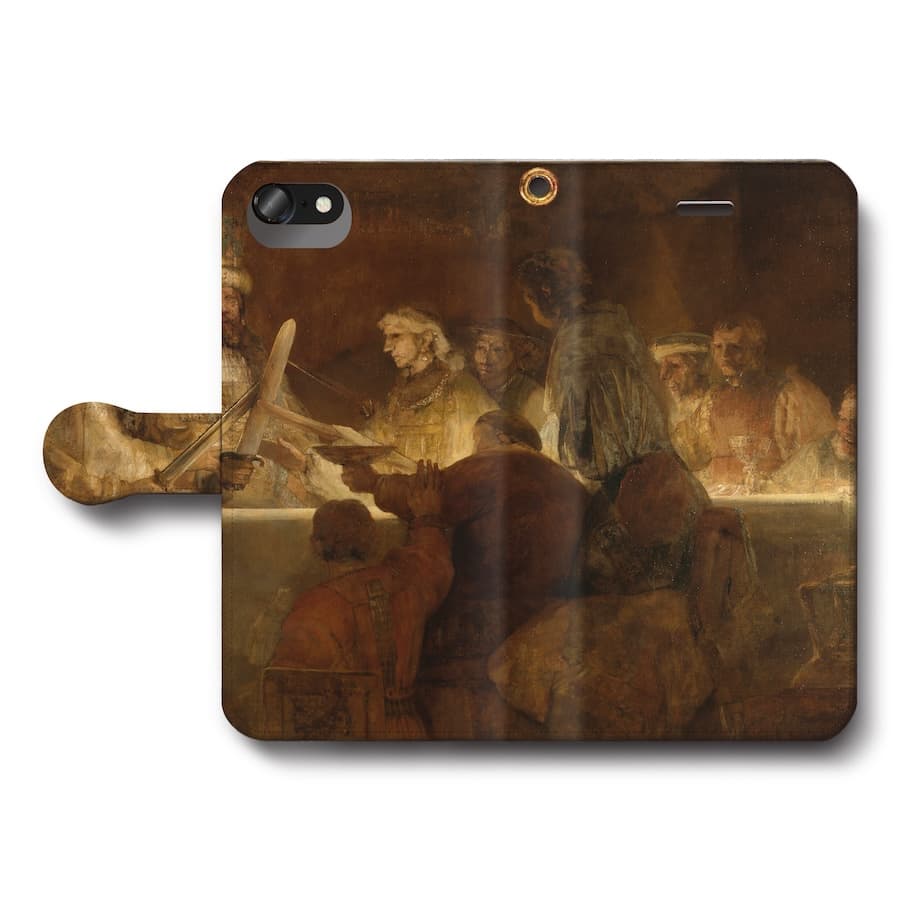 スマホケース手帳型 全機種対応 レンブラント クラウディウス キウィリスの謀議 iPhone14Pro ケース iPhone15 iPhone12mini 絵画 人気 あいふぉん iPhone7 iPhone8 IPhone16e