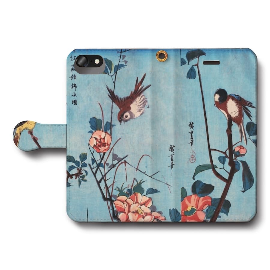 スマホケース手帳型 全機種対応 歌川広重 桜の木 スマホカバー iPhone12 iPhoneXR Xperia iPhone16e Galaxy iPhone16 名画 絵画 iPhoneSE3 第三世代