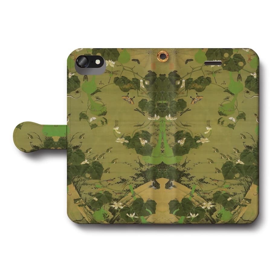 スマホケース手帳型 全機種対応 伊藤若冲 池辺群虫図 iPhoneSE3 ケース iPhone12 スマホカバー iPhone16e IPhone17e 絵画 iPhone16Pro あいふぉん iPhone13 第2世代 SE2