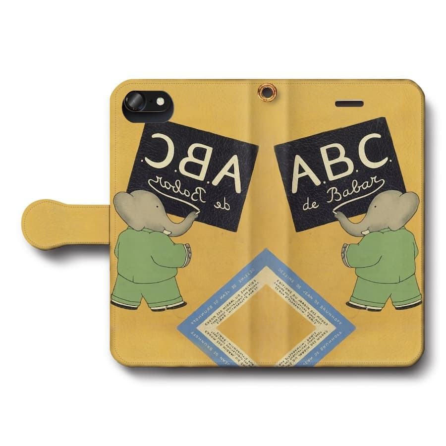 スマホケース手帳型 全機種対応 ぞうのババール ABC絵本 表紙 iPhone15 iPhone8 ケース iPhone14Pro Xperia10Vl Xperia10V AQUOSsense8 第三世代