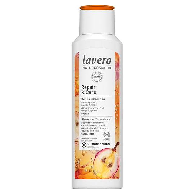 リペア＆ケア シャンプー ノーマル・ドライヘア用 250ml lavera ラヴェーラ コスモス認証 COSMOS認証 ヴィーガン認証 Vegan認証 植物性化粧品 オーガニックコスメ 母の日