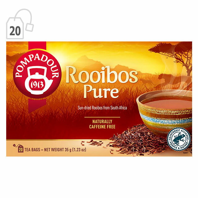 ポンパドール ルイボスティー ストレート 20ティーバッグ POMPADOUR ROOIBOS PURE 日本緑茶センター TEEKANNE 定形外郵便なら 送料1個3..