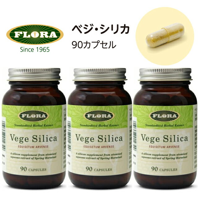 ベジ・シリカ 90カプセル×3本セット ベジシリカ FLORA Vege Silica フローラハウス スギナ抽出 植物性ミネラル サプリメント florahealth 母の日