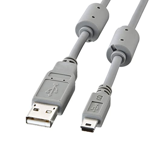 ライトグレー/1m/KU-AMB510K・Size:1m・パッケージ個数:1・USBポートを持つパソコンとUSB（ミニUSB Bコネクタ5pin）のインターフェースを持つ周辺機器（デジカメ、PSP、USBハブ、ハードディスク、カードリーダ、MP3プレーヤー、デジタルハンディカムなど）とを接続するケーブルです。また、PictBridge対応のデジタルカメラとプリンターを接続することもできます。※細径ケーブルを使用していますので、延長することはできません。・※デジタルカメラ・デジタルハンディカムとパソコンを接続するには専用ソフトが必要な場合があります。※「PictBridge」とは、デジタルカメラとプリンターを直接接続して印刷するための通信規格です。各メーカーが独自に実装してきたダイレクトプリント方式を統一し、異メーカー、異機種間でのダイレクトプリントの互換性を確保します。・USB IF（USB Implementers Forum）で認証された製品です。・銅製の高密度編組みシールド材の内側に密閉型のアルミシールド処理を施し、低域から高域まで、ほとんどのノイズから大●USBポートを持つパソコンとUSB（ミニUSB Bコネクタ5pin）のインターフェースを持つ周辺機器（デジカメ、PSP、USBハブ、ハードディスク、カードリーダ、MP3プレーヤー、デジタルハンディカムなど）とを接続するケーブルです。また、PictBridge対応のデジタルカメラとプリンターを接続することもできます。 ※細径ケーブルを使用していますので、延長することはできません。 ※デジタルカメラ・デジタルハンディカムとパソコンを接続するには専用ソフトが必要な場合があります。 ※「PictBridge」とは、デジタルカメラとプリンターを直接接続して印刷するための通信規格です。各メーカーが独自に実装してきたダイレクトプリント方式を統一し、異メーカー、異機種間でのダイレクトプリントの互換性を確保します。PictBridgeに対応したデジタルカメラとプリンターなら、メーカーを問わずにダイレクトプリントが可能になります。 ●USB2.0の「Hi-SPEED」モード（転送速度480Mbps）に対応した高品質ケーブルです。USB1.1規格（転送速度12Mbps・1.5Mbps）の機器にも使用できます。 ●USB IF（USB Implementers Forum）で認証された製品です。 ●銅製の高密度編組みシールド材の内側に密閉型のアルミシールド処理を施し、低域から高域まで、ほとんどのノイズから大切なデータを守ります。 ●芯線を2本ずつよりあわせたノイズに強いツイストペア線を使用しています。 ●内部を樹脂モールドで固め、さらに全面シールド処理を施していますので、外部干渉を防ぎノイズ対策も万全です。耐振動・耐衝撃性にも優れています。 ●錆にも強く、経年変化による信号劣化の心配が少ない金メッキ処理を施したピン（コンタクト）を使用しています。 ●ケーブルから伝送されるノイズを効果的に吸収するノイズフィルターの機能を持つフェライトコアが装着されています。 ■ケーブル長：約1m（SR間） ■コネクタ形状：USBシリーズ Aコネクタオス-ミニUSBシリーズ Bコネクタオス（5pin） ■ケーブル直径：約4.2mm ■規格：USB2.0/USB1.1 ■重量：約48g ■特注ロット数：500本〜 ※発注数量が500本より多い場合には特注をお受けすることが可能です。最小ロット数は変動することもありますので事前にご確認ください。価格・納期・仕様などについては、サンワサプライ営業までお問い合わせください。