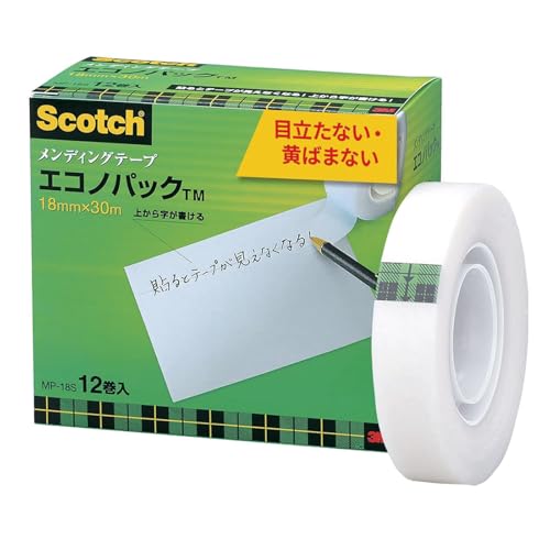 3M スコッチ テープ メンディングテープ 18mm×30m 小巻 12巻 MP-18S
