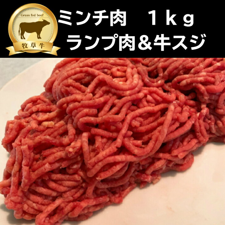 グラスフェッドビーフ　100%　ミンチ肉（ランプ肉）　1kg オージー・ビーフ 赤身肉 ハンバーグ 牧草牛..