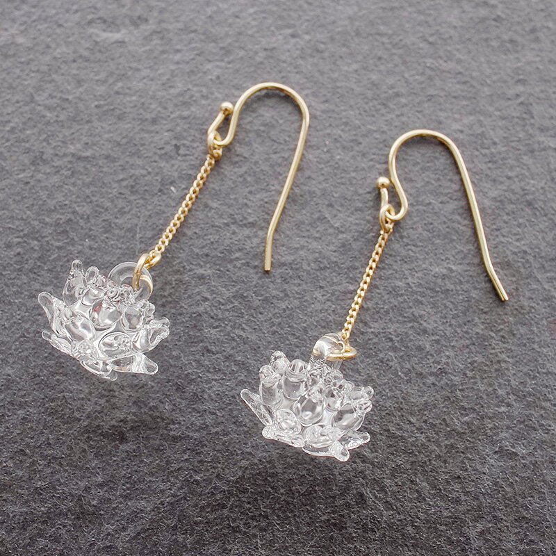 ギフト プレゼント HARIO Lampwork Factory ハリオランプワークファクトリー ピアス シロツメクサ ゴールド レディース ピアス 日本製 お...