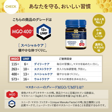 【正規品】 マヌカヘルス マヌカハニー MGO400+/UMF13+ 250g ×2個セット マヌカハニー マヌカヘルス ニュージーランド産 ハチミツ はちみつ 蜂蜜 高級 無添加 ギフト プレゼント 【あす楽対応】