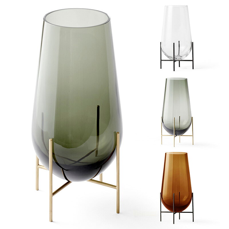 Audo Copenhagen オドー コペンハーゲン  イシャスベース Sサイズ フラワーベース 花瓶 花器 スモーク アンバー おしゃれ ガラス 小さい 北欧 ディスプレイ インテリア リビング 玄関 [2]