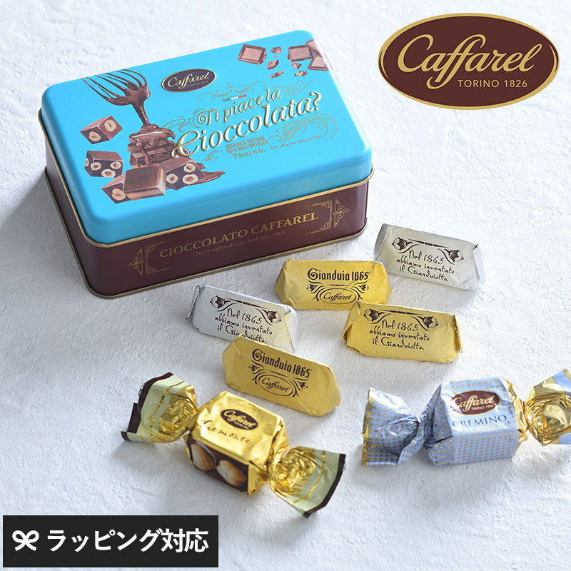 Caffarel カファレル チョコレートアソート缶 M チョコレート ギフト 詰め合わせ おしゃれ 海外 イタリア製 プレゼント 贈り物 バレンタイン ジャンドゥーヤ お菓子 スイーツ