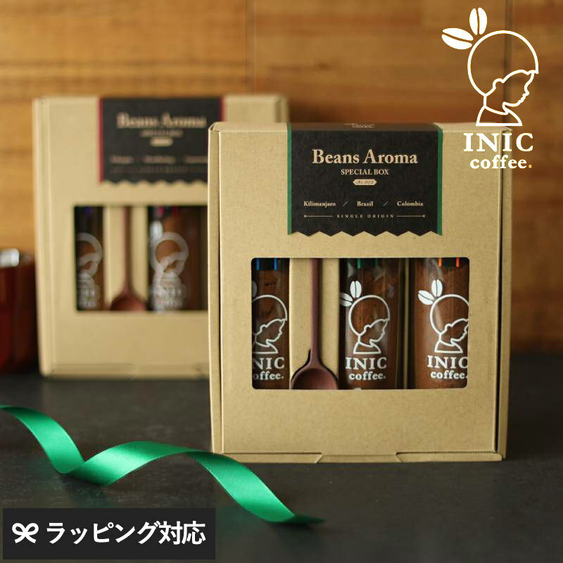 楽天natu ＆ robe　ナチュアンドローブギフト プレゼント INIC coffee イニックコーヒー Beans Aroma Gift No.2 ビーンズアロマ コーヒーギフト2 コーヒー ギフト プレゼント おしゃれ インスタントコーヒー 瓶 ボトル セット 詰め合わせ おいしい 【あす楽対応】