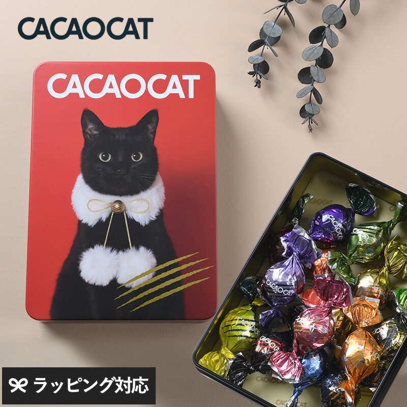 CACAOCAT カカオキャット ミックス缶 14個入り RED チョコレート おしゃれ ギフト クリスマス 北海道 おいしい アソート 缶 猫 ボンボンショコラ 【あす楽対応】