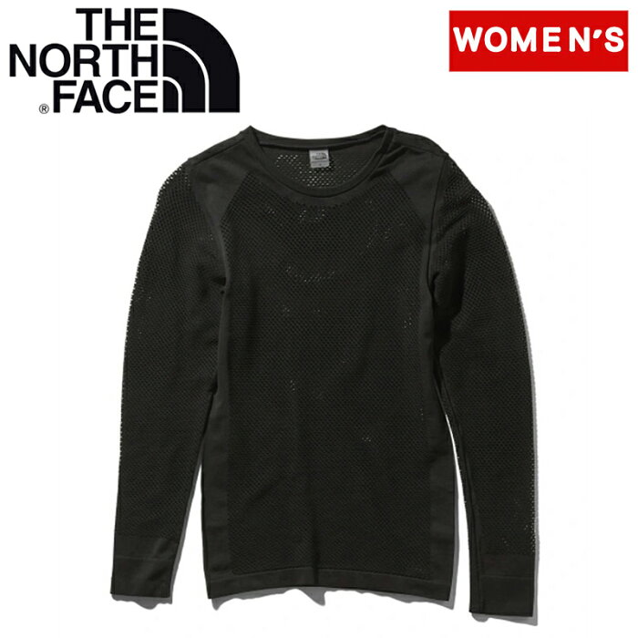 THE NORTH FACE(ザ・ノース・フェイス) L/S 100DRY CREW(ロングスリーブ ハンドレッド ドライクルー レディース) LXL ブラック(K) NUW61701