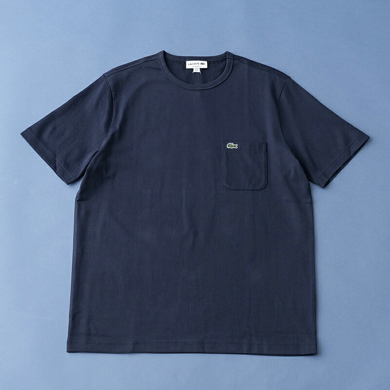 LACOSTE(ラコステ) 【22春夏】クロコ エンブレム クルーネック ポケット Tシャツ メンズ(レギュラーフィット) 3(Sサイズ) ネイビーブルー TH5846L