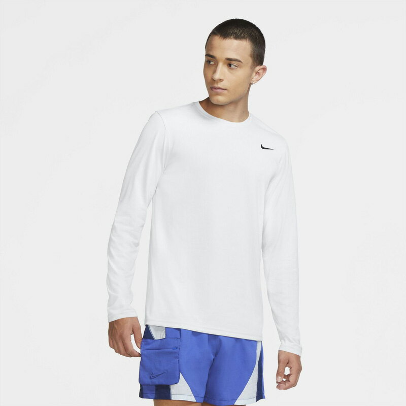 NIKE(ナイキ) Dri-FIT メンズ ロングスリーブ トレーニング Tシャツ M (100)ホワイト×ブラック×ブラック NJP-718838-100