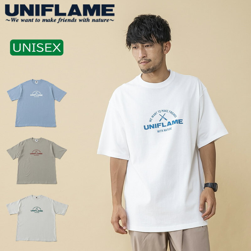 ユニフレーム(UNIFLAME) 9.1オンス マグナムウェイト STプリント Tシャツ L ホワイト URNT-11