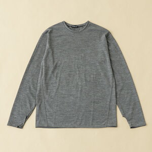 Hilander(ハイランダー) 【メリノウール100%】【日本国内縫製】インナー ロングスリーブ Tee M チャコール 22WE-14A