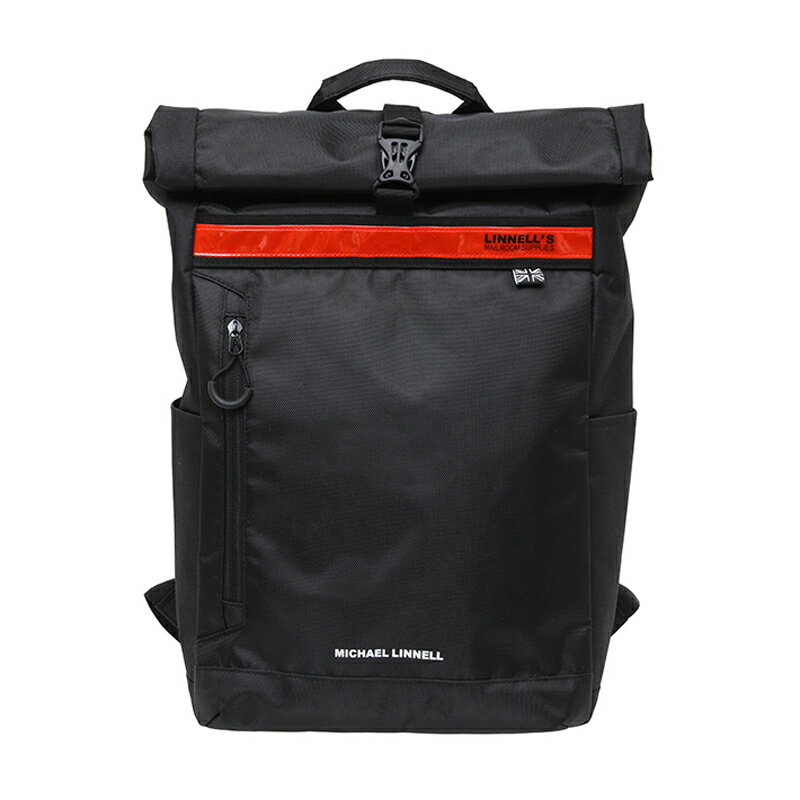 }CPl(MICHAEL LINNELL) Roll Top Backpack([gbvobNpbN) 20L Black/Red ML-035