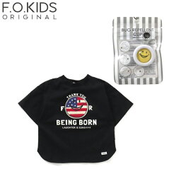 F.O.KIDS(エフ・オー・キッズ) Kid's FOスマイルフェス サガラワッペン Tシャツ(おまけつき) キッズ 120cm ブラック R307023