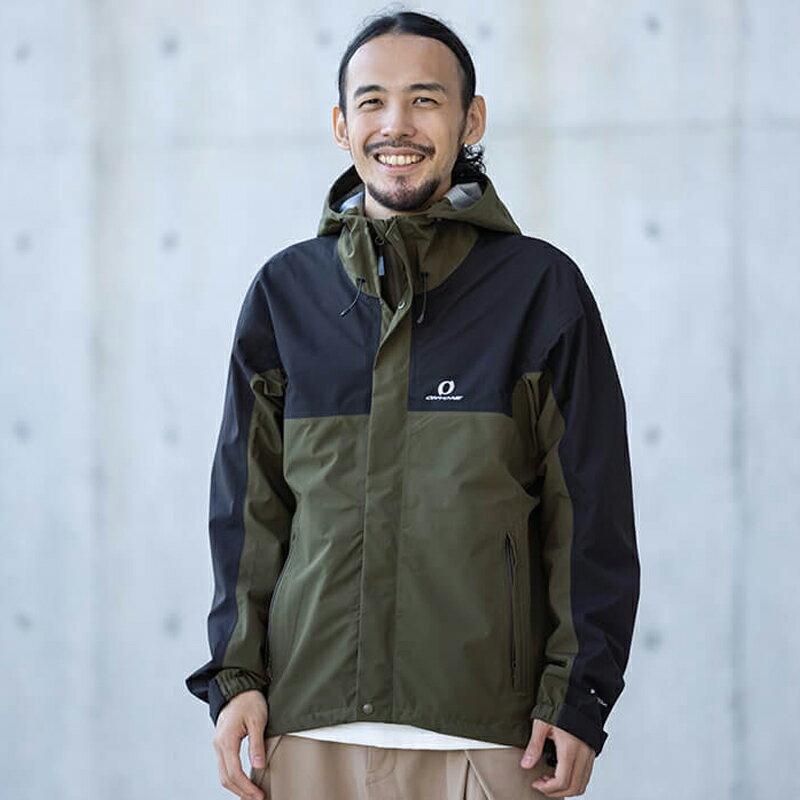 オンヨネ(ONYONE) Men's COMBAT RAIN JACKET(コンバット レイン ジャケット)メンズ L 389009(カーキ×ブラック) ODJ95031