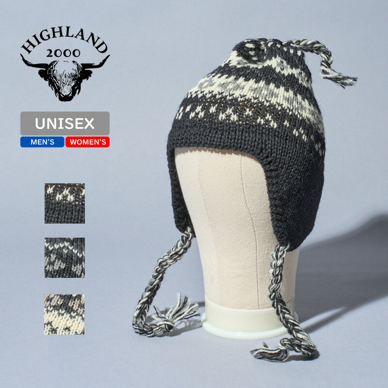 HIGHLAND 2000(ハイランド 2000) Fairisle Hat w/ear Cover&Rope Tassels フリー D HL-23FW-0008