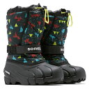 SOREL(ソレル) CHILDRENS FLURRY PRINT(チルドレンズ フルーリー プリント) 12/17.0cm 011(BLACK/BLACK) NC3504