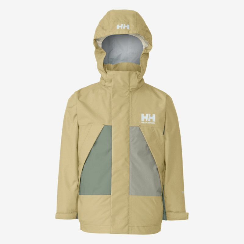 HELLY HANSEN(ヘリーハンセン) K SCANDZA RAIN JACKET(キッズ スカンザレインジャケット) 150cm アンバーイエロー×ペブルグレー(YH) HJ12152